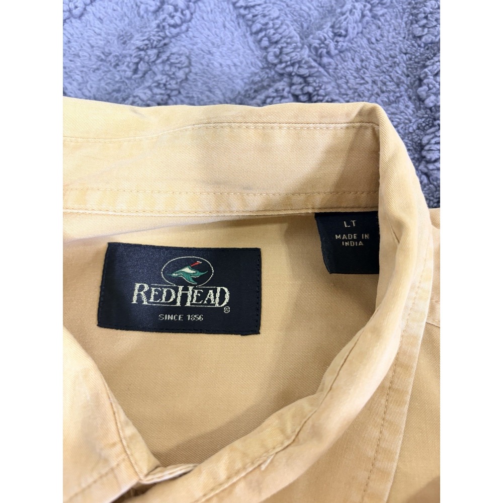 Men's Redhead Size L Cotton Yellow Long Sleeve Button Down Front Pockets - Picture 4 of 4